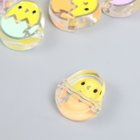 Busina Plastic "Summer breeze. Chick in the shell" Gloss Mix 2.2x2.6x0.9 cm-2