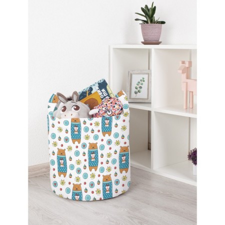 Toy basket "Bear with a gift, size 35x35 cm