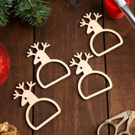 Rings for napkins New Year's "Deer", 4pcs, 46 x 67 mm