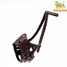 Muzzle of pressed leather adjustable, No. 3, DN 6.8 cm, ohm 21-28 cm, brown
