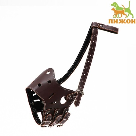Muzzle of pressed leather adjustable, No. 3, DN 6.8 cm, ohm 21-28 cm, brown