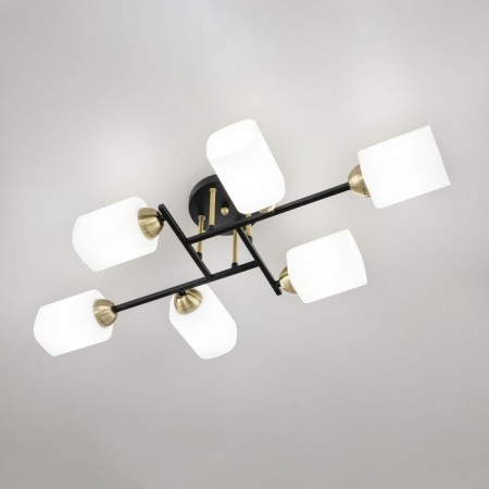 Ceiling chandelier Citilux "Henry" CL130265, 79.5x42x1.5 cm, 6x75W, E27, Black Color Black-6