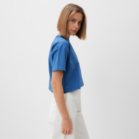 T-shirt shortened female Minaku Oversize Fit: Color Electro, Rr. 44-2