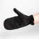 Male mittens with a hinged top is laid down, the color is black