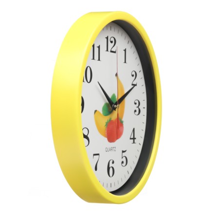 Wall clock, series: kitchen, "banana and strawberries", smooth move, d-28 cm-1