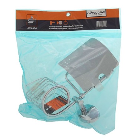 Toilet paper holder, compartment for deodorant "Accoona A11005-1", color chromium-1