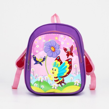 Baby backpack on lightning, 3 outer pockets, purple color-3