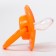 Silicone orthodontic dummy with a holder and cap, from 0 months, color orange