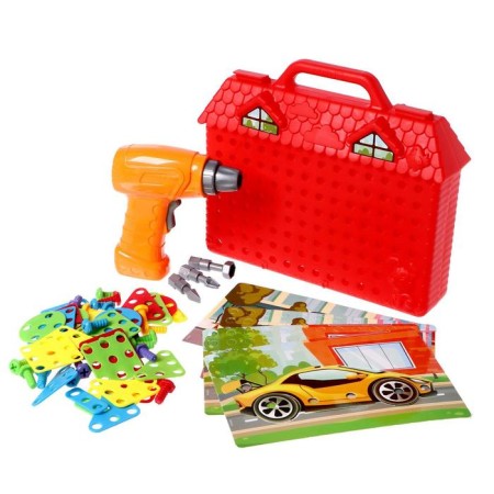 Designer in the Cool Racing suitcases, with an electric screwdriver, 4 cards, 57 parts-1