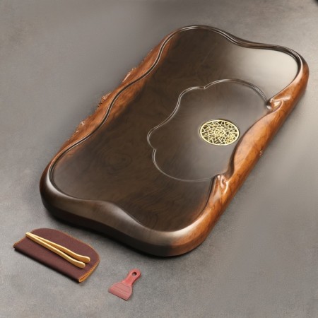 Tray for the tea ceremony, chaban, 81 x 45 x 7 cm, red sandalwood-1