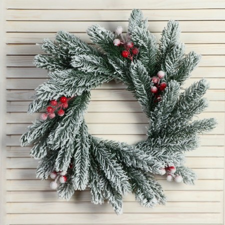 New Year's wreath d- 33 cm "Cozy fairy tale" branches in the snow berries