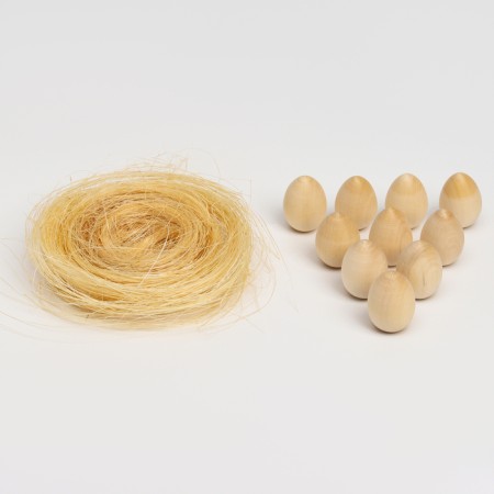 Wood painting "Nest with eggs", 10 pcs.-2