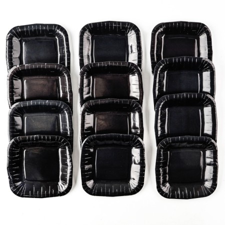 A set of paper utensils "Black", 12 glasses, 12 plates-4