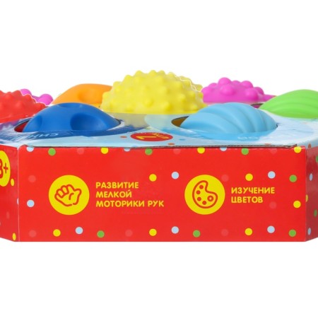 A set of developing tactile balls “Flower”, with a squeak, 7 pcs, crumb I-21