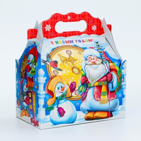 New Year. Gift box New Year's casket is a simple "watch" with animation 20 x 12 x 17 cm.-1