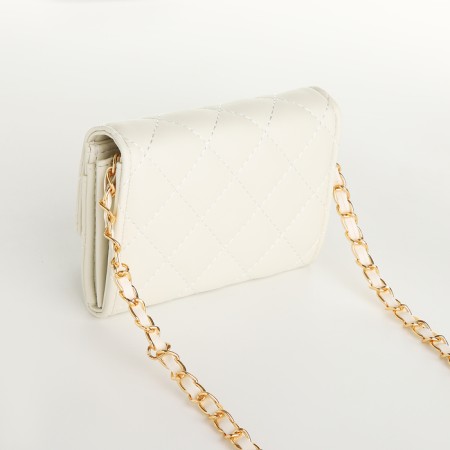 Women's bag, Messenger on a magnet, white color-2
