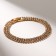 Bracelet with rhinestones "ice" elegance, 3 rows, white color in gold, l = 18 cm