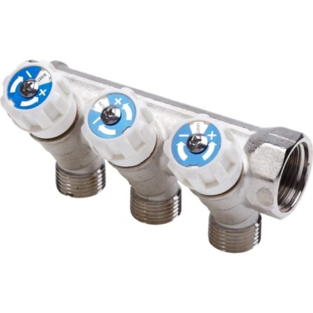 Aqualink threaded manifold, 3/4 "x3/4" x1/2 ", internal/outer, 2 outputs, with valves-2