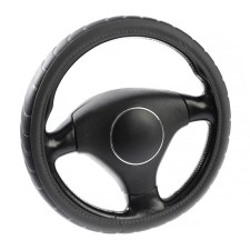 Braid on the steering wheel Lavita, size L, gray, PVC