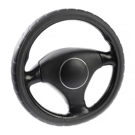 Braid on the steering wheel Lavita, size L, gray, PVC