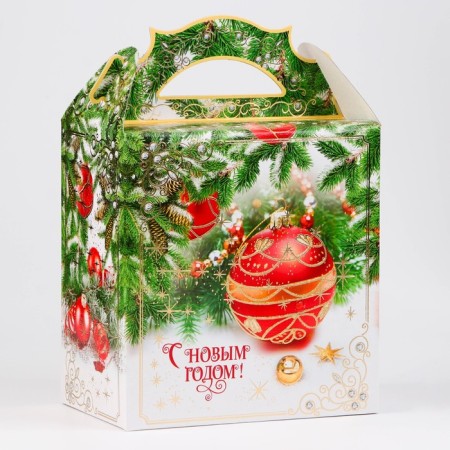 Box Gift New Year's casket "Christmas tree toys" 18.2 x 11.5 x 26 cm-1