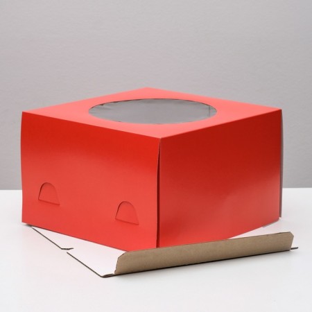 Confectionery packaging with a window, red, 30 x 30 x 19 cm-2