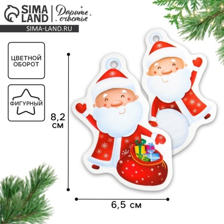 Schildik for a gift New Year "Santa Claus", 6.5 x8.2 cm, New Year
