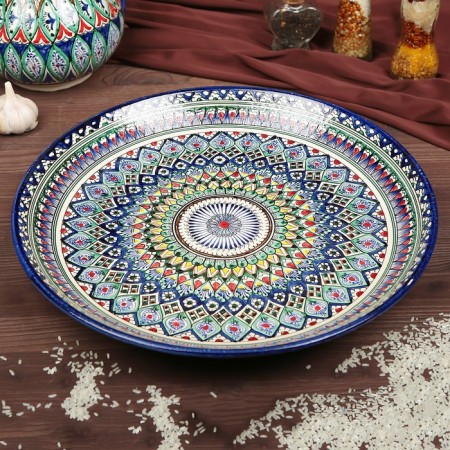 Largan Rishtan ceramics "Patterns", 37 cm, blue-1