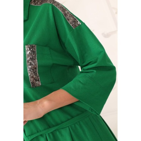 Women's dress, size 42, green color-1