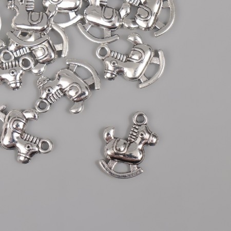Decor for creativity Metal "Toy Horse" silver 1.4x1.8 cm