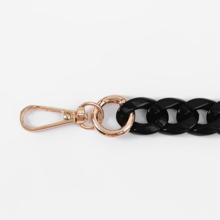 A chain for a bag, plastic, with carbines, 15 × 21 mm, 68 cm, black/gold color-1