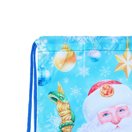 New Year. Bag for sweets 290 x 340 mm "Santa Claus and Snow Maiden" (soft polyester density 210d)-3