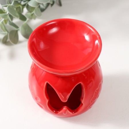 Aroma lamp ceramics "butterfly" red 7.2x7.2x8.9 cm-2