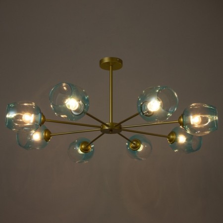Murano chandelier 8he27 60W Blue gold 90x90x35cm Bayerlux-2