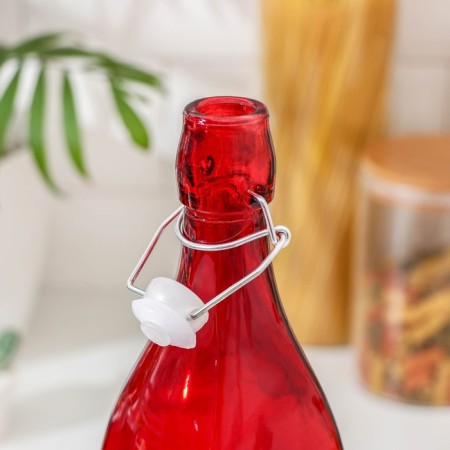 Glass bottle for sauce and butter with a gigbox “Gallery”, 1 l, 8 × 30.5 cm, color mix-1
