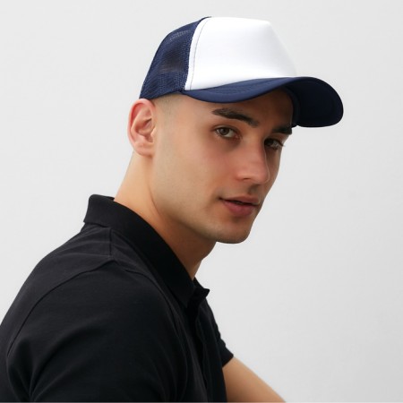 Baseball cap with minaku grid, dark blue color, size 56-58-1