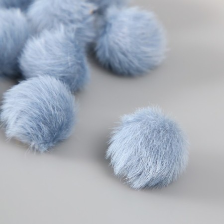 Decor for creativity Artificial fur "ball" blue-gray set 10 pcs d = 2 cm-1
