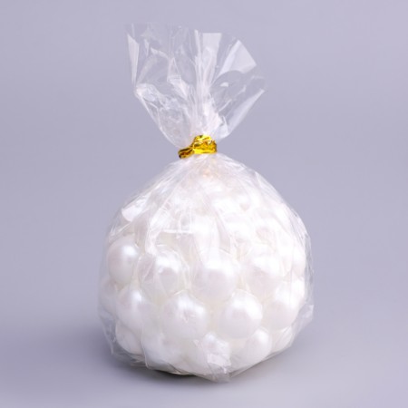 Figure candle "Babble" Round, 5.5x5.5 cm, white pearls-3