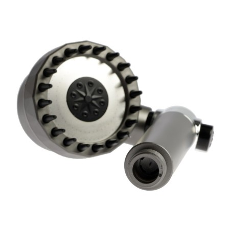 Shower watering can Zein Z3550, D = 80 mm, 3 modes, with massage cloves, button "Stop", graphite-11