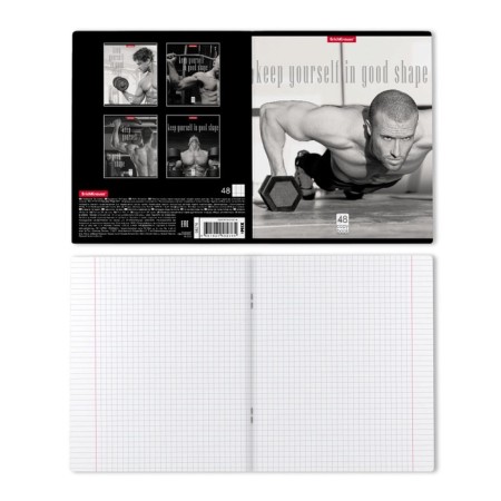 Notebook 48 sheets, A4 cage, Erichkrause, be in shape, mix-10