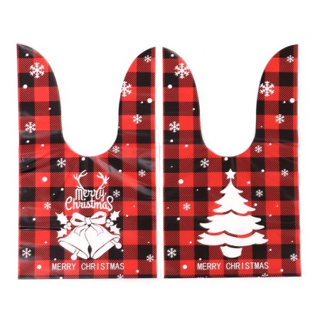 Polyethylene gift package with ears "Red Cage", 13 x 23 cm-2