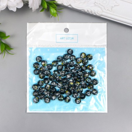 Beads for creativity plastic "Marble. Black" d = 0.8 cm set 20 g-2