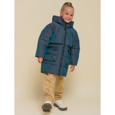 Coat for girls, height 116 cm, black color-16