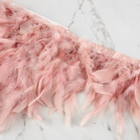 Tesma with feathers turkey, 13-17 cm, 5 ± 0.5 m, powder color-1