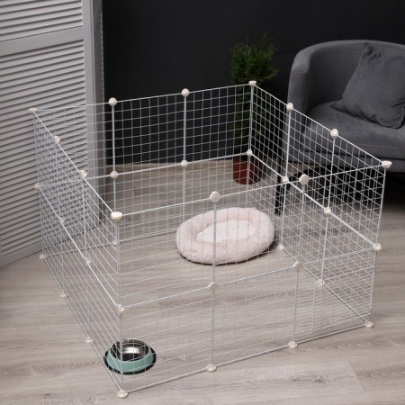 The aviary 24 Metallic sections, 210 x 210 x 35 cm, (link 35 x 35 cm), white-1