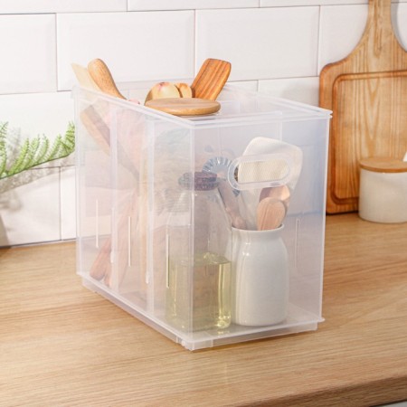 Storage container without a Rolly cover, 10.6 l, 16.8 × 30.5 × 24.2 cm, transparent