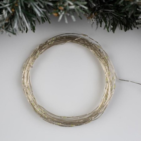 Garland "thread" 10 m dew, IP20, silver thread, 100 LED, green glow, 12 V-1