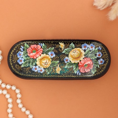 Blackmaker "Flowers Zhostovo", black, mix 17x7 cm-3