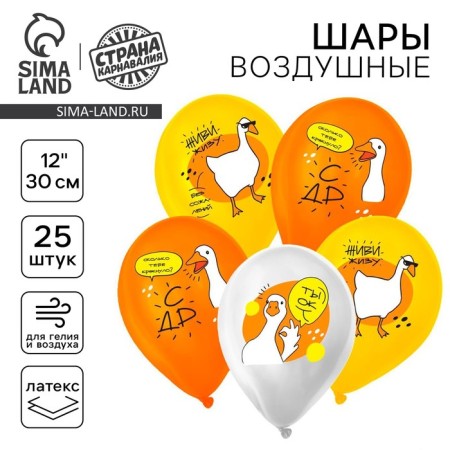 Latex balloon 12 "" with DR ", goose, 25 pcs.