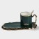 Tea couple ceramic "luxury", 3 items: mug 250 ml, saucer 23.5 × 13 cm, spoon, green color